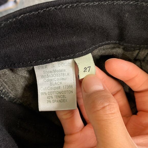 Rag & Bone Jeans Womens 27 Black Very Skinny 9 Inch Stretch Ankle Cotton Tencel - Picture 7 of 10